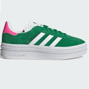 Adidas Gazelle Bold Shoe -Green/pink (6W)